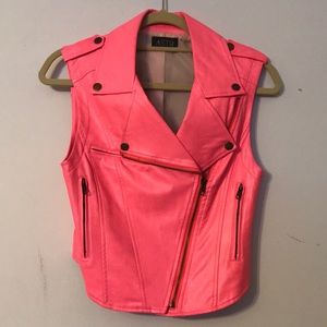 Bright pink motto vest